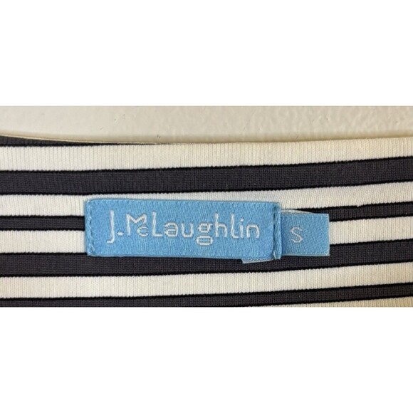 J. MCLAUGHLIN Wavesong Stripe Catalina Cloth Top Small 3/4 Sleeve Button Stretch - Picture 2 of 9